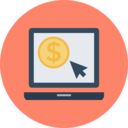money,payment,business,seo and web,laptop,marketing,coin,mouse,cursor,dollar symbol,pay per click,left click